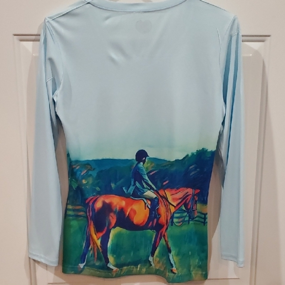 Noble Pony Equestrian Print Women's Jersey Top Small - Picture 6 of 7